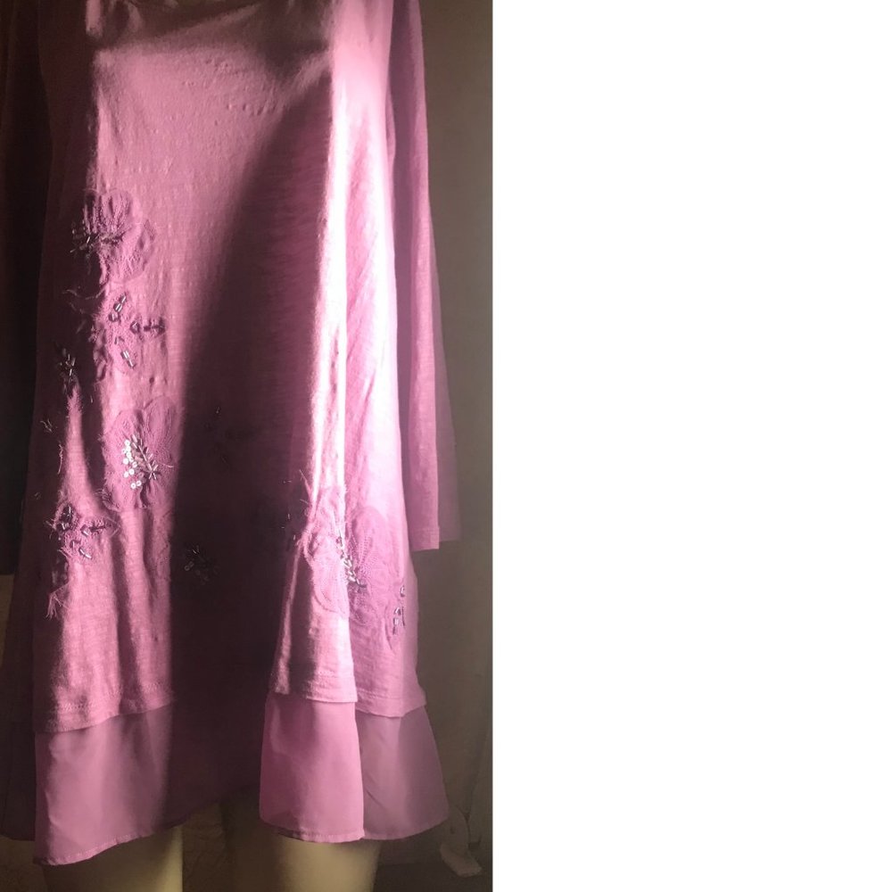 LOGO Lori Goldstein NWOT Lavender Knit Long Tunic - Picture 3 of 6